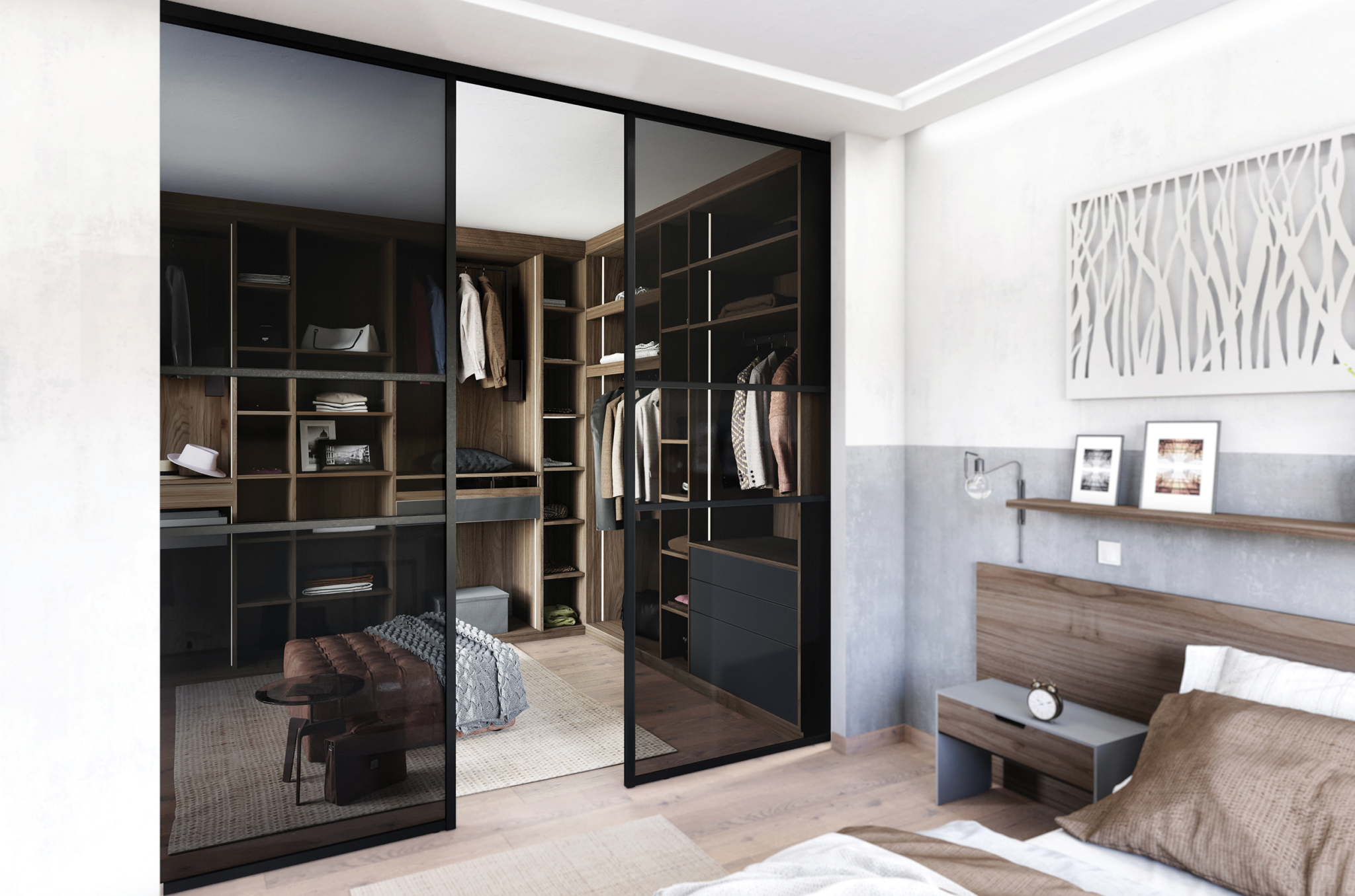 Dressing sur mesure avec portes de séparation